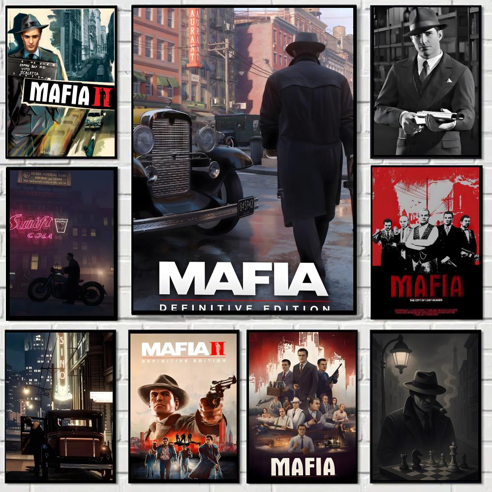 Party Games Mafia - Plakat z motywem gry Mafia, naklejka