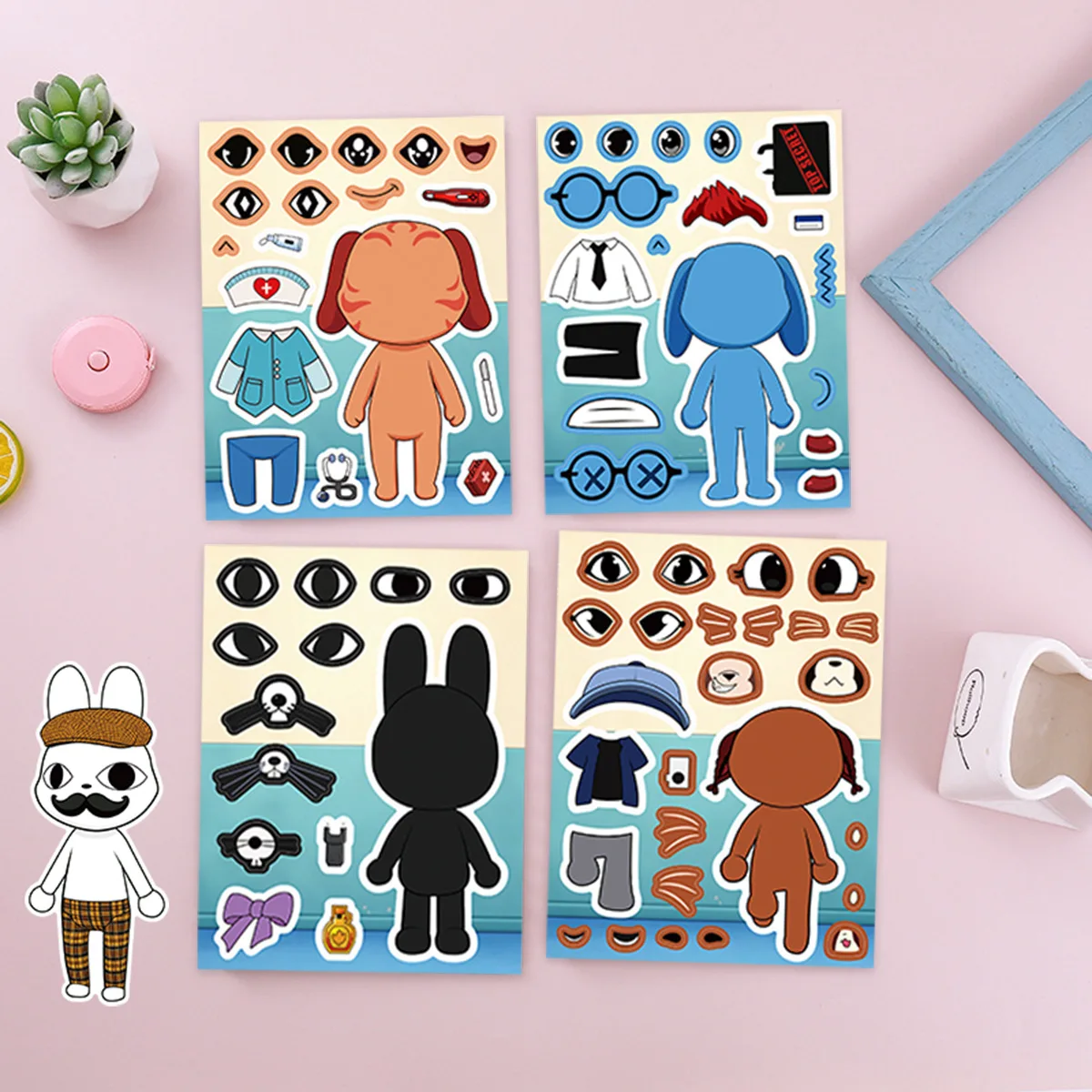 8 szt./zestaw Naklejki Puzzle  – Party Games Animals recenzja i cena